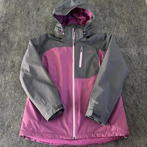 LL Bean purple gray colorblock thermore insulated jacket womens medium regular